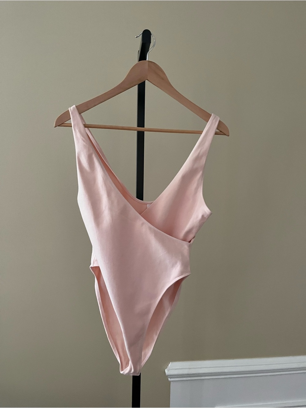 Los Angeles Apparel SLEEVELESS WRAP FRONT BODYSUIT